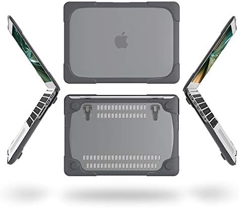 Mektron עבור MacBook Pro 13 אינץ 'מארז [חובה כבדה] [Snap On] [שכבה כפולה] כיסוי מקרה קשה עם מעמד מתקפל